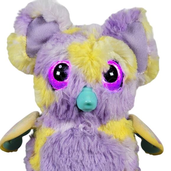 Hatchimals Interactive Plush Toy, Purple Yellow, Eyes Light Up, Works, 7" - Picture 8 of 14